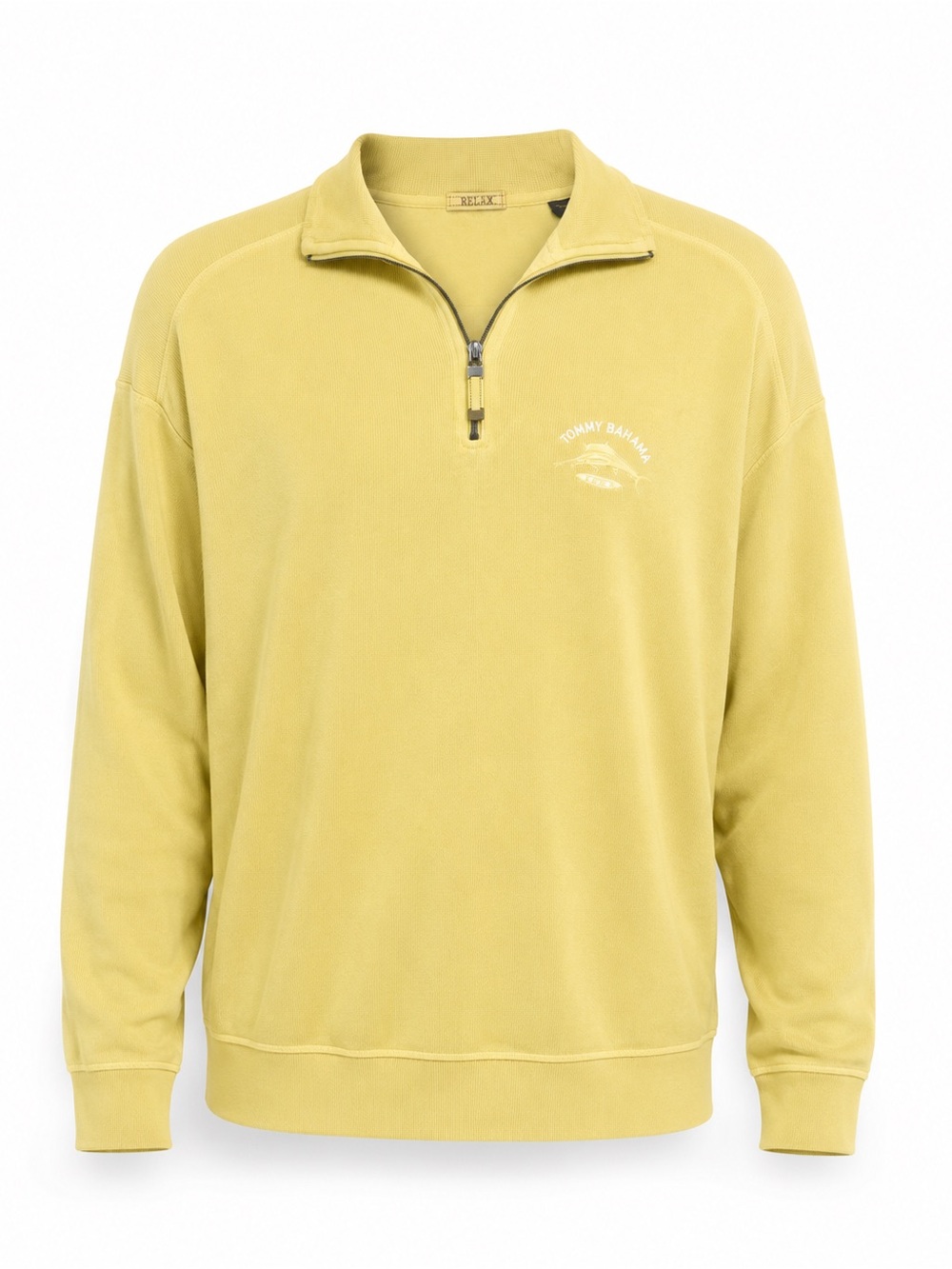 Tommy Bahama Light Yellow Half-Zip Pullover Sweater